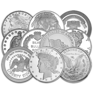 1 OZ SILVER ROUNDS SECONDARY MARKET (DESIGNS OUR CHOICE)