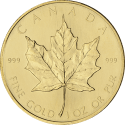 1 OZ $50 CANADIAN GOLD MAPLE LEAF BU (BACKDATES)
