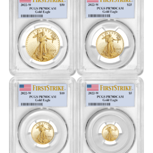 2022-W American Gold Eagle Type 2 (4 Coin) Proof Set PR70 PCGS First Strike