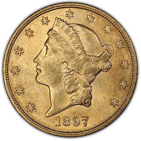 $20 Gold Liberty Head | Double Eagle | 1849 - 1907 | AU "Almost Uncirculated" (Dates - Our Choice)