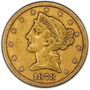 $5 Gold Liberty Head (Coronet) | 1839 - 1908 |  VF "Very Fine" | (Dates Our Choice)
