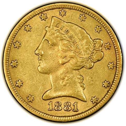 $5 Gold Liberty Head (Coronet) | 1839 - 1908 |  XF "Extra Fine" | (Dates Our Choice)